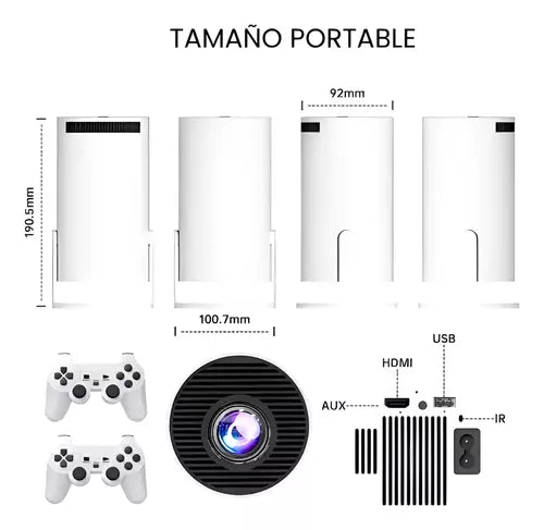 Proyector 2 en 1 con videojuegos